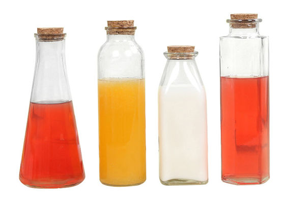Cylindrical Glass Juice Bottles / Sealable Glass Bottles Straight